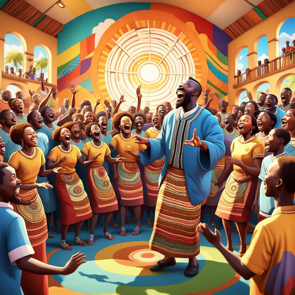 Joyful African Gospel Choir in Vibrant Ugandan Setting