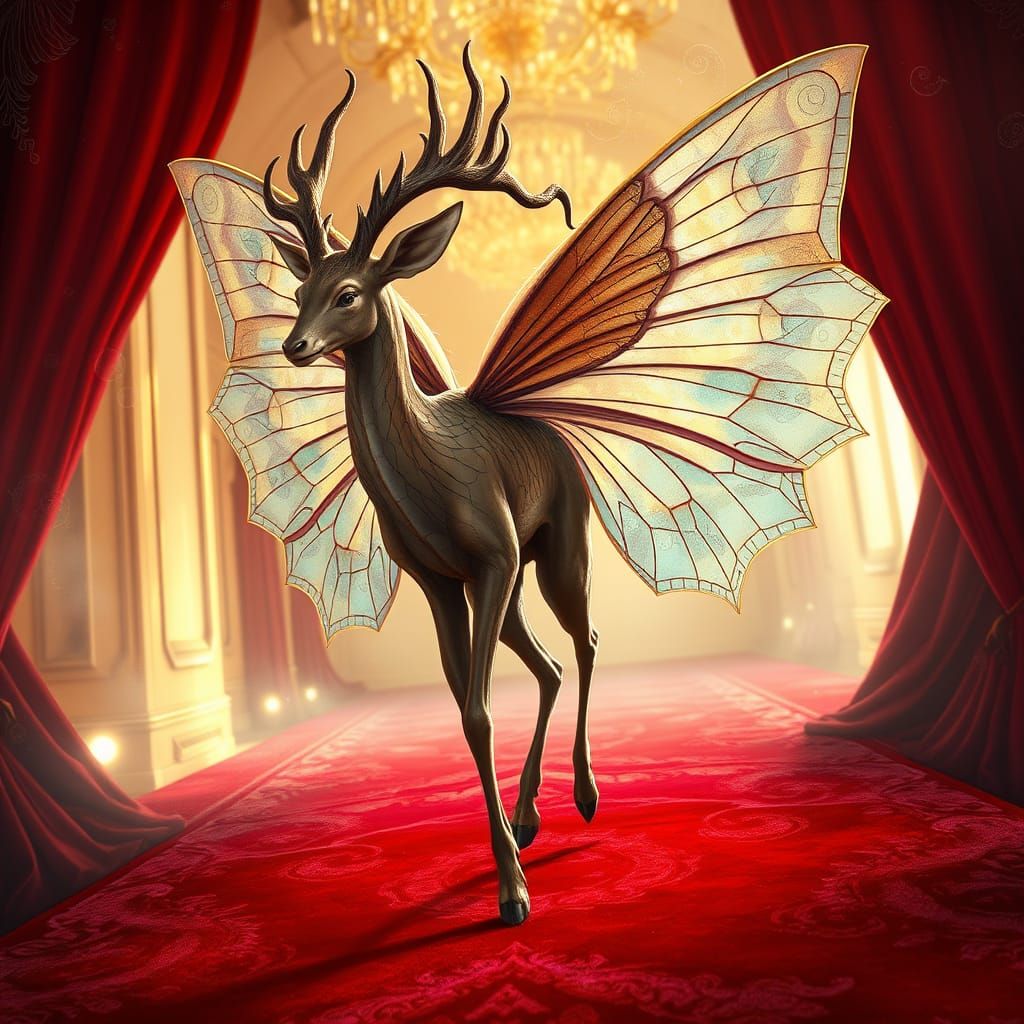 Surreal Creature Walks on Crimson Carpet in Dreamy, Pop-Art ...