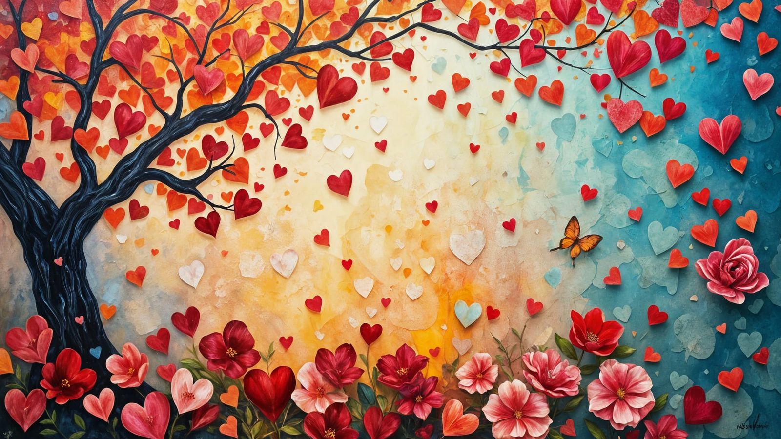 Love in the Whisper of Trees, Neo-Impressionist Oil Painting