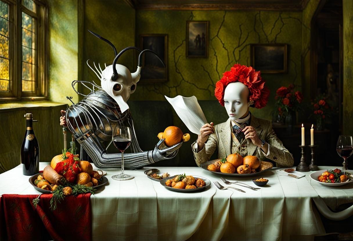 Surreal Restaurant: Extraterrestrial Celebration in Hyperrea...
