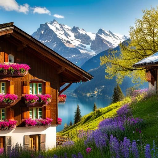 Swiss Chalet with Alpine View