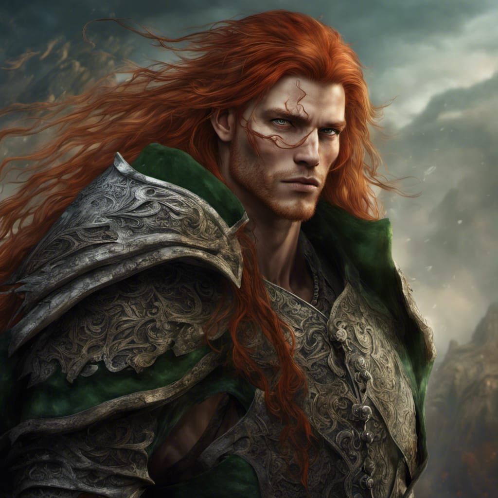Handsome Red-Haired Warrior: Fantasy Concept Art