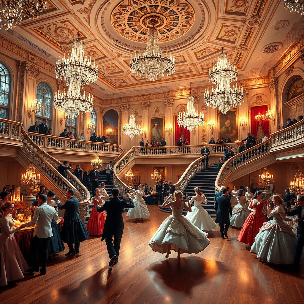 Opulent Dance Hall in Fantasy Concept Art Style