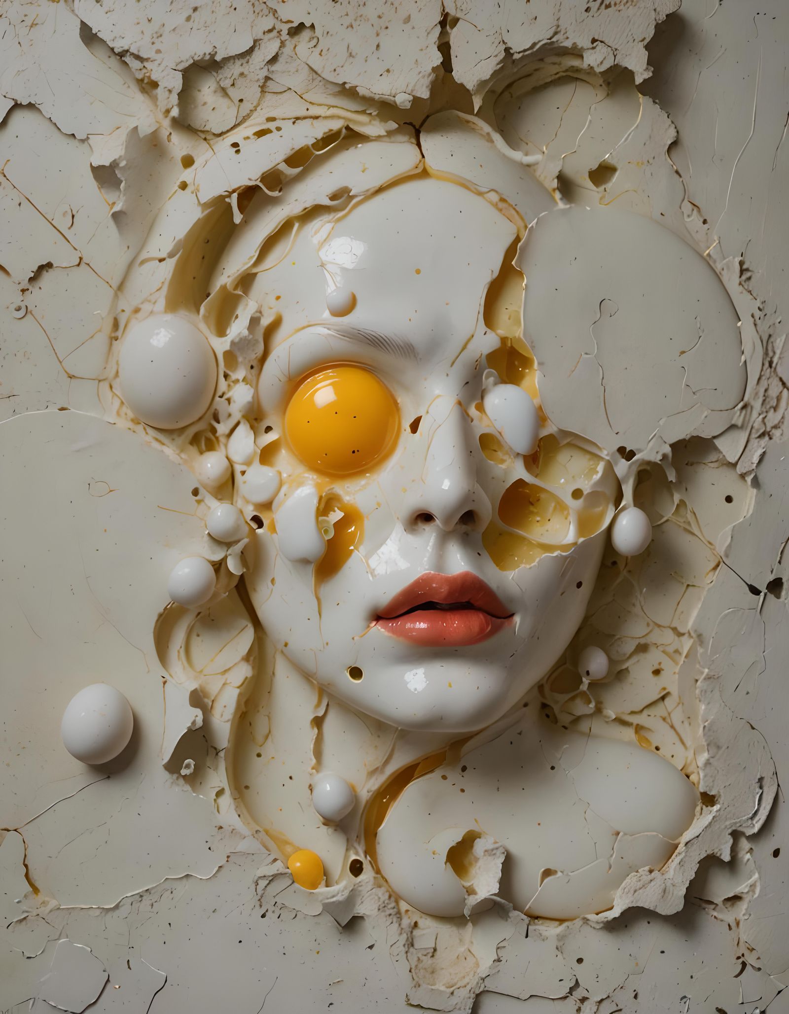 Surreal Polymorphic Egg Yolk Dreamscape