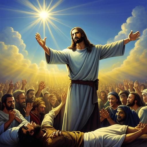 Crucifixion Scene with Divine Light and Soft Focus