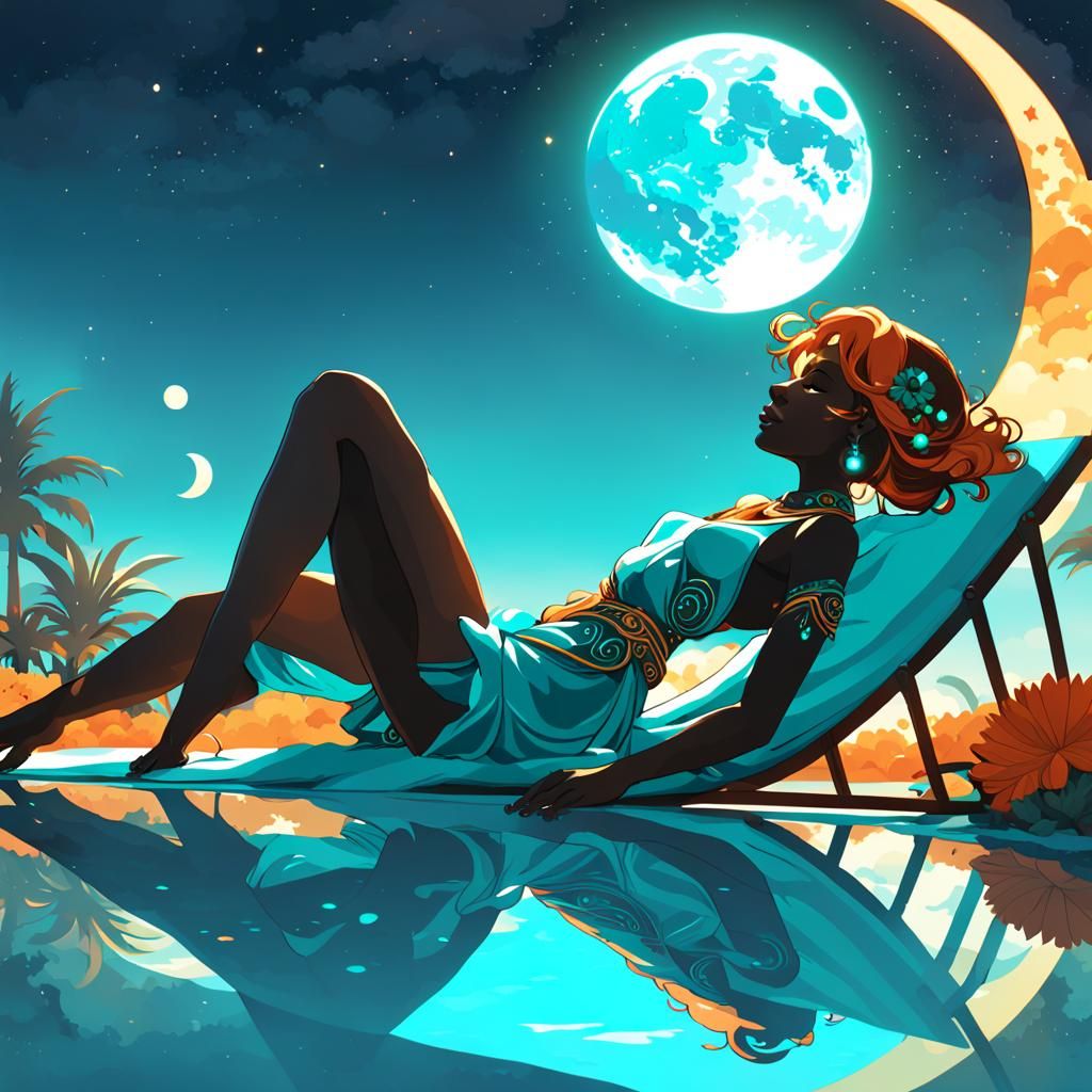 Moon Tan Silhouette in Hyperdetailed Lighting