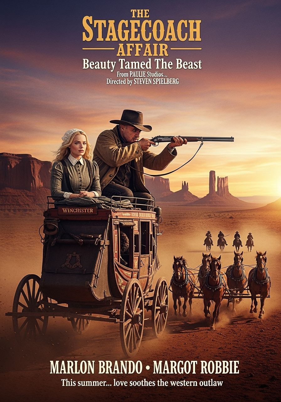 Stagecoach Affair Movie Poster: Sunset in Monument Valley