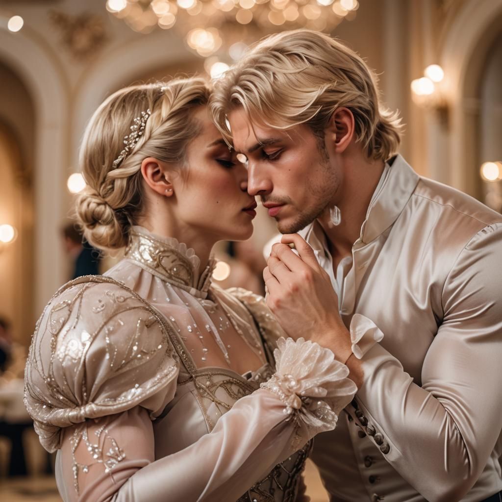 Crossdressed Muscular Man in Ballroom, Fashion Photography