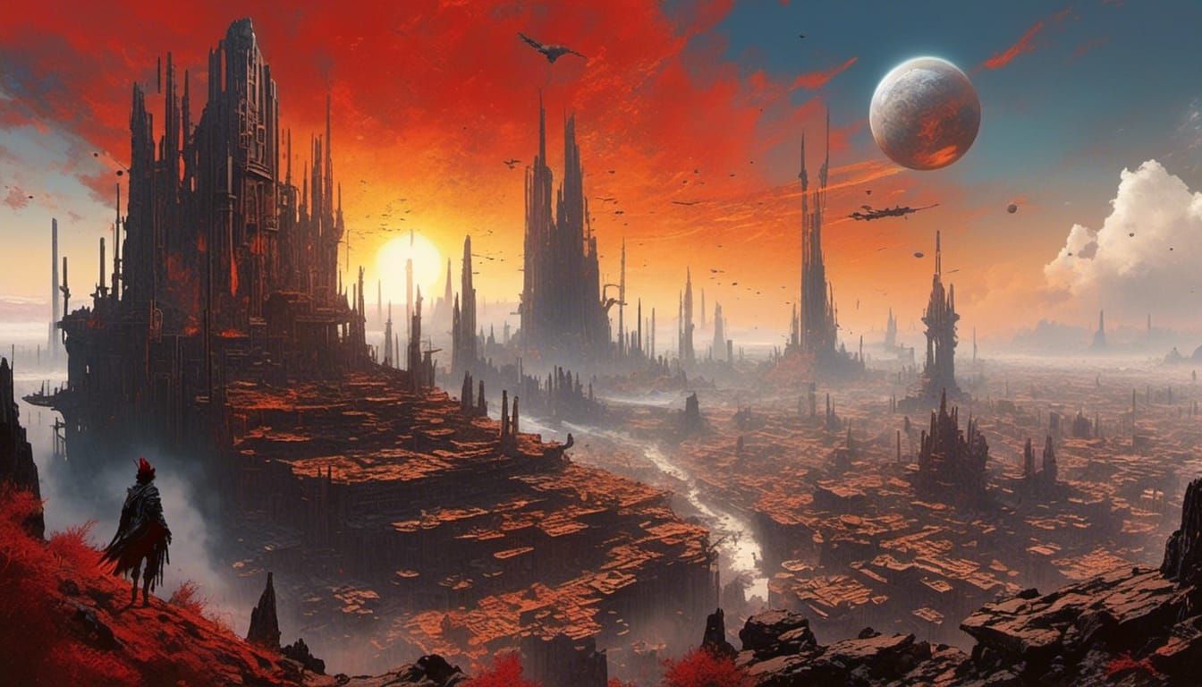 Esthar Metropolis with Looming Monolith