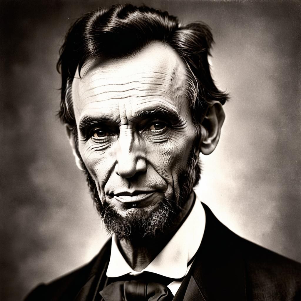 Vintage Portrait of Abraham Lincoln in Black and White