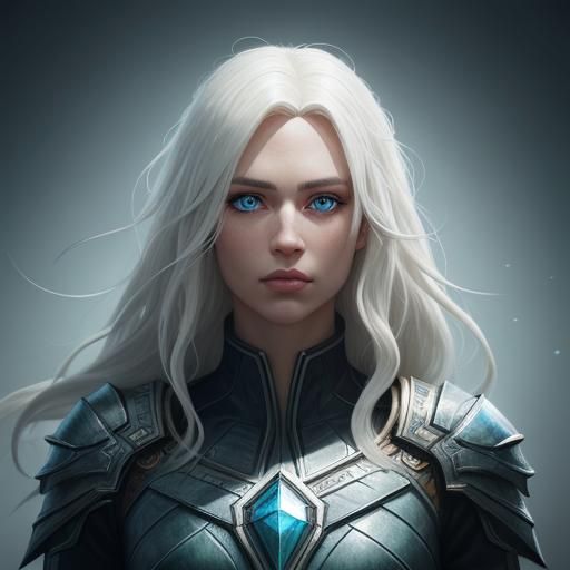 Heterochromatic Woman Portrait in Art Nouveau Style