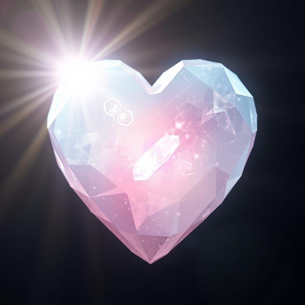 Heart-Shaped Crystal Emits Radiant Light Display