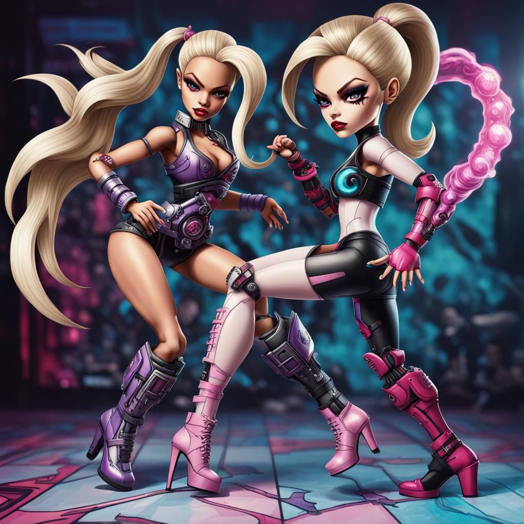 Nina Williams as Bratz Doll Kicking Cyborg Doll