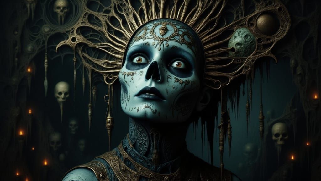 Hekate Meets Lord of Shadows in Mystical Portrait