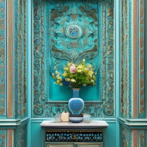 Majestic Turquoise Monochromatic Masterpiece