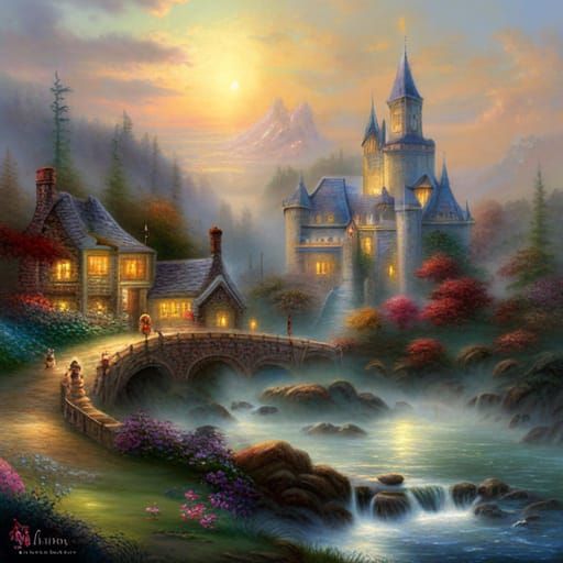 Ethereal Fantasy Landscape in Luminist Style