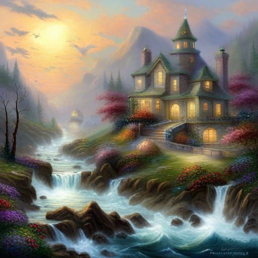 Ethereal Fantasy Landscape in Luminist Style