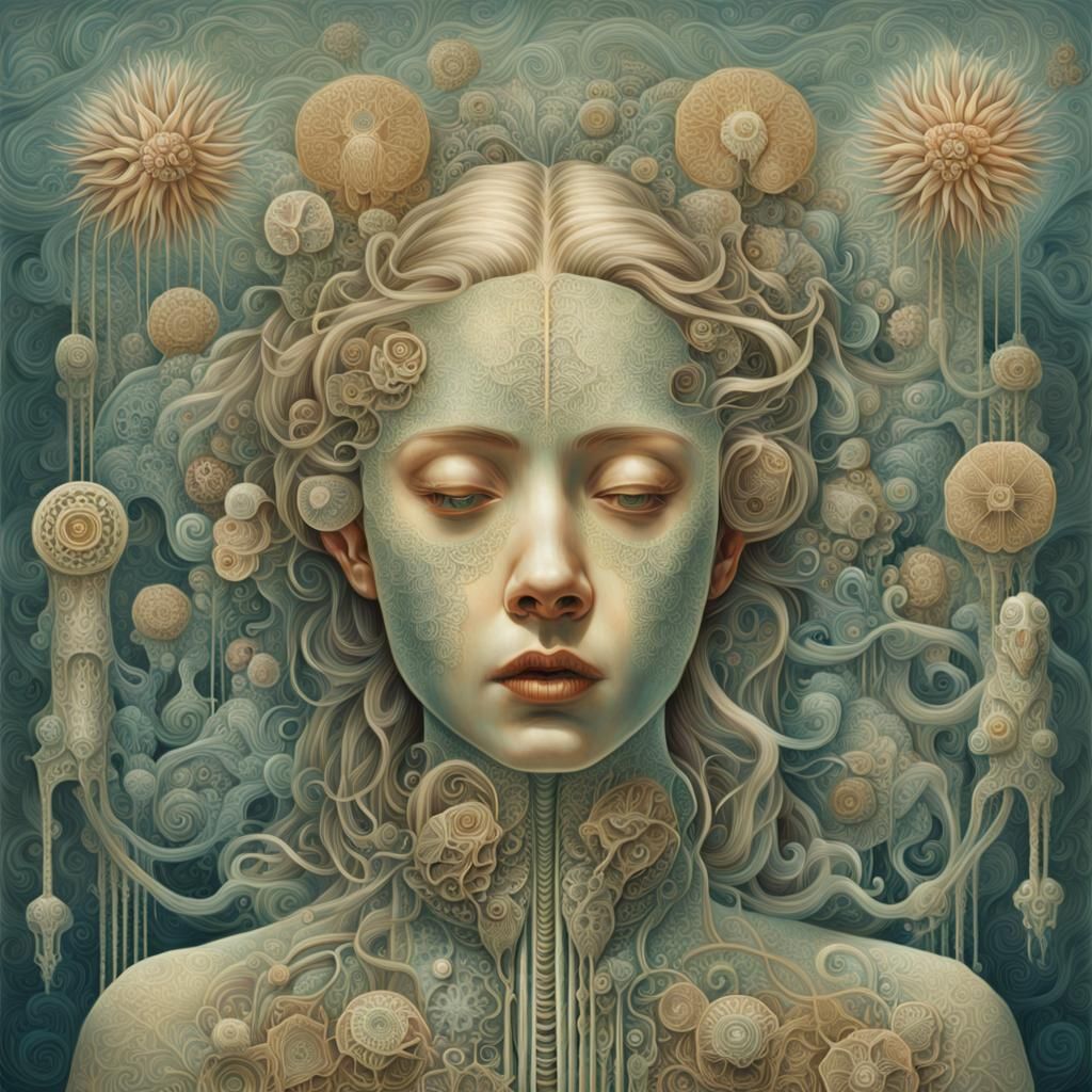 Surreal Agony: Mixed Media Female Figure