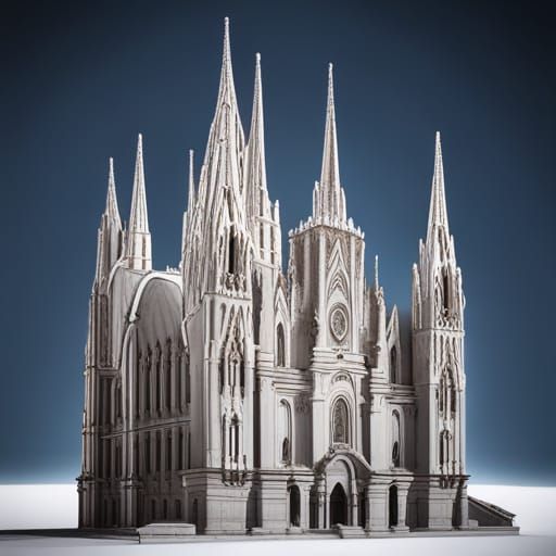 Milan Cathedral on a cold wintery snowy day 8k resolution co...