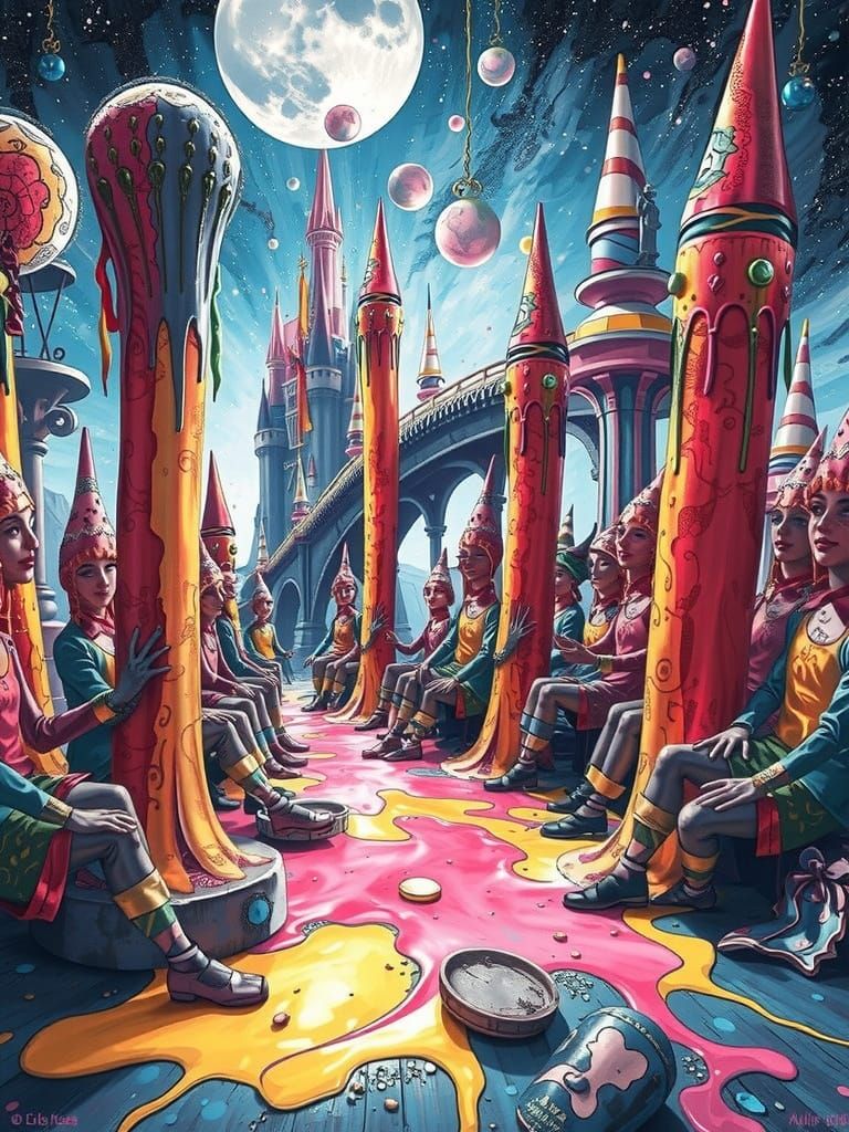 Colorful Wax Path to a Fairytale Castle