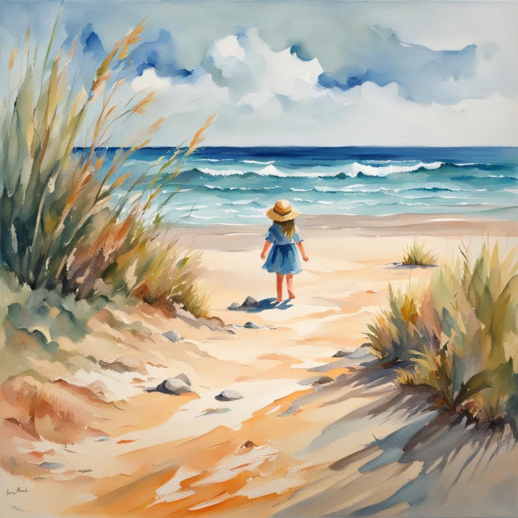 The girl on the beach