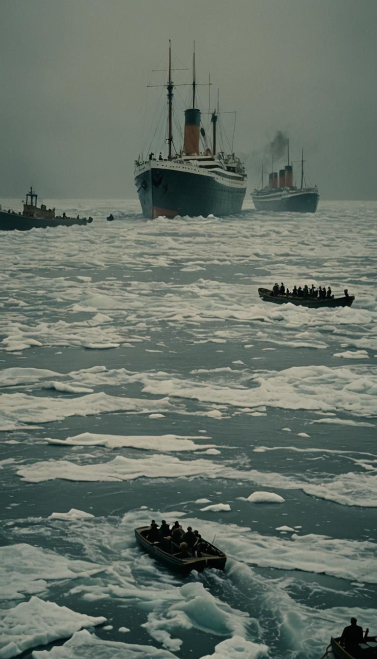 Titanic's Stern Disappears Beneath Icy Waters