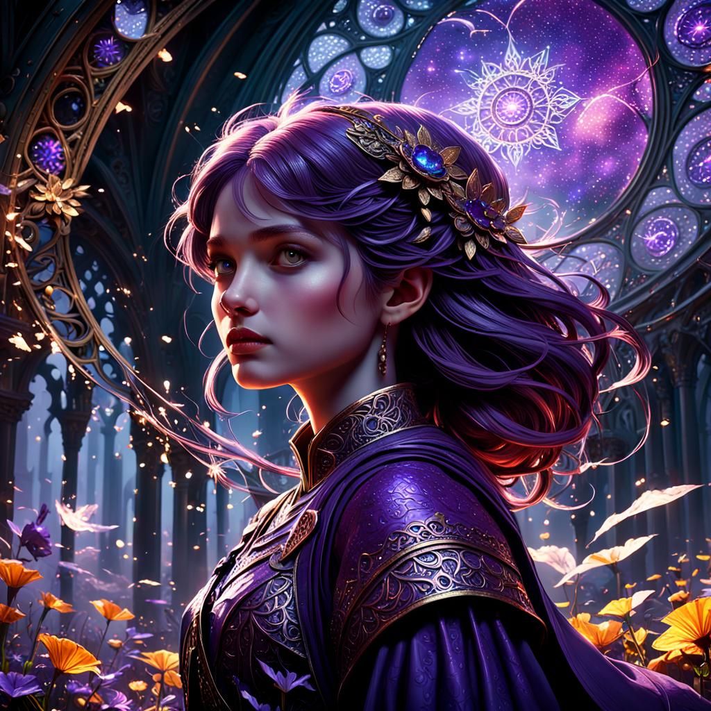 Dark Fantasy Art with Sparkling Magical Details