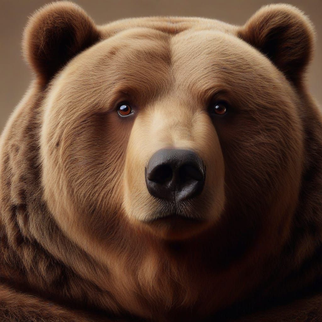 Sarcastic Grizzly Bear Close-up in Photographic Style
