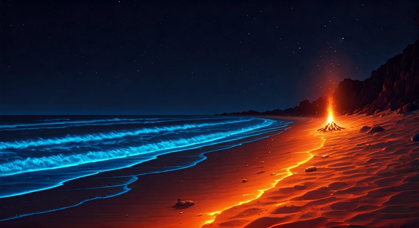 Bioluminescent Waves on a Summer Night