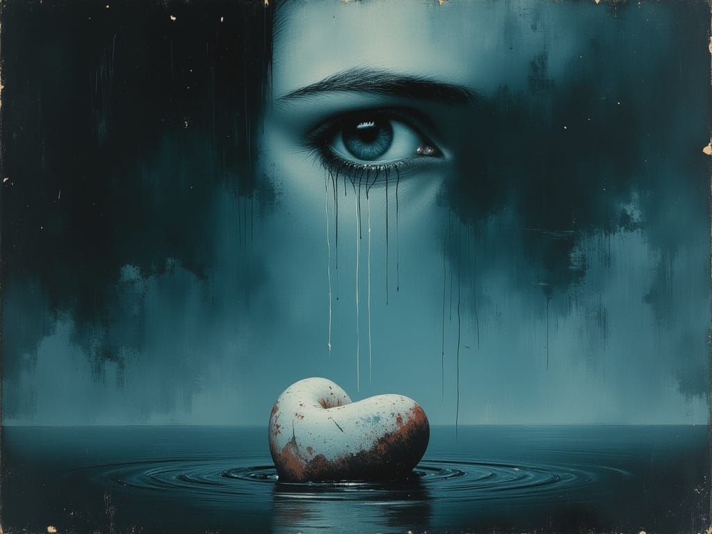 Ethereal Broken Heart Symbolizing Grief and Healing