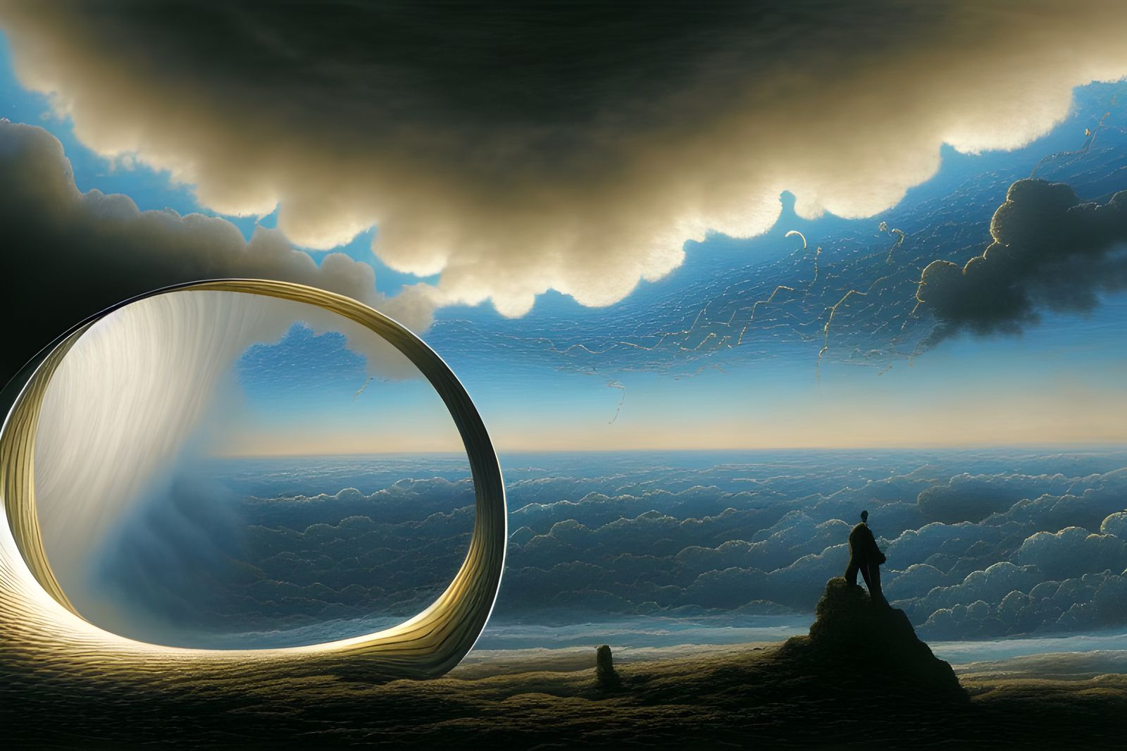 Surreal World Walker on Metal Archway