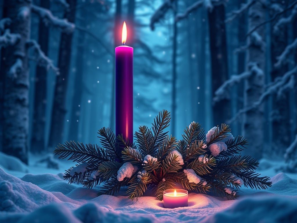 Majestic Candlelit Forest of Advent