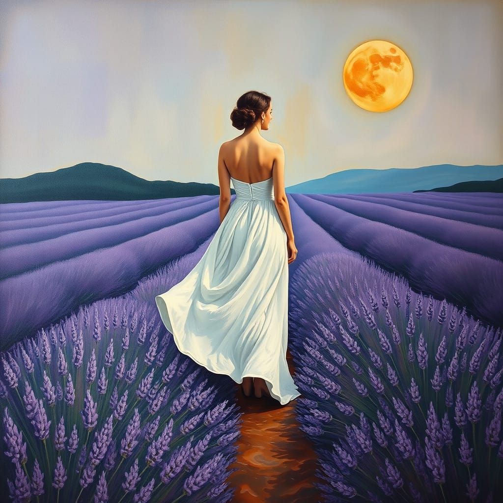 Ethereal Lavender Dreamscape in Abstract Surrealism