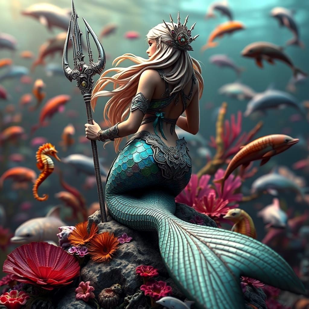 Mermaid Warrior Goddess of the Ocean Realm