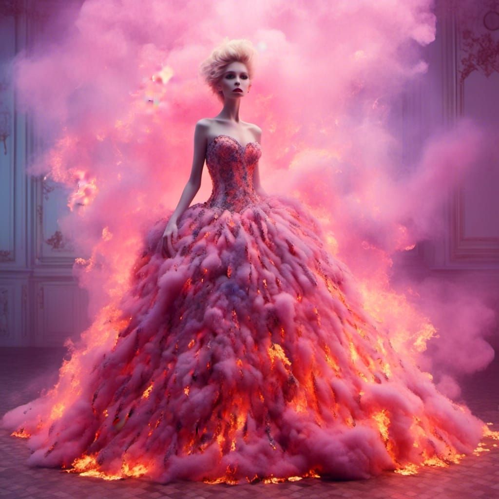 Fiery Cinderella Ball Gown in Ballroom