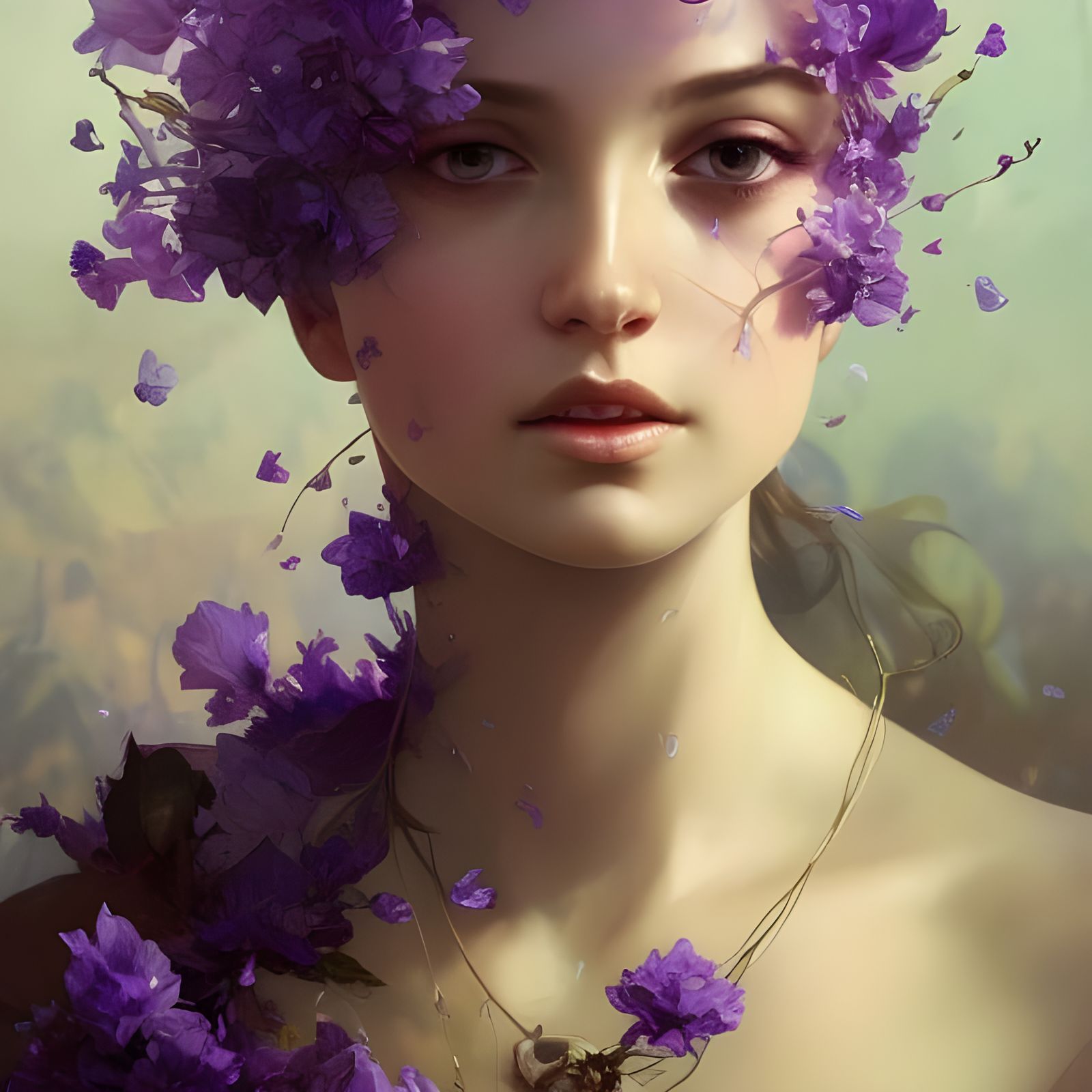 Glass Marble Flower Fairy Portrait in 8K