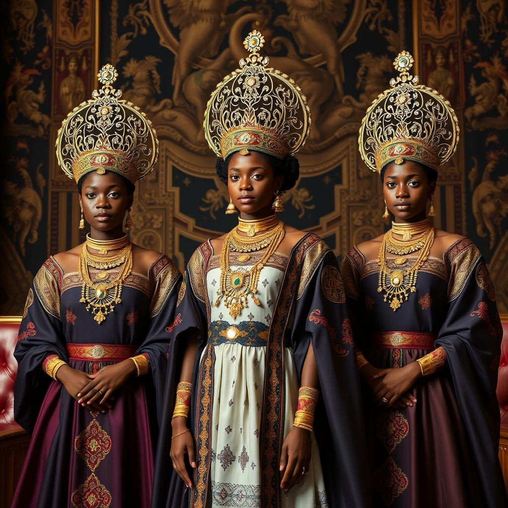 Ethiopian Princesses in Imperial Court, Traditional Habesha ...