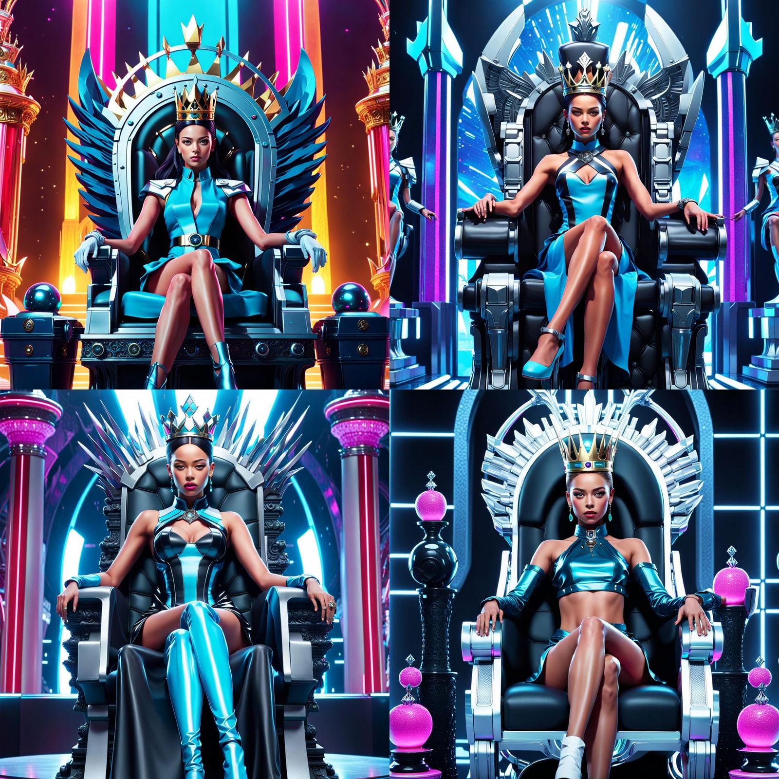 Waifu Queen Sitting On Her Throne