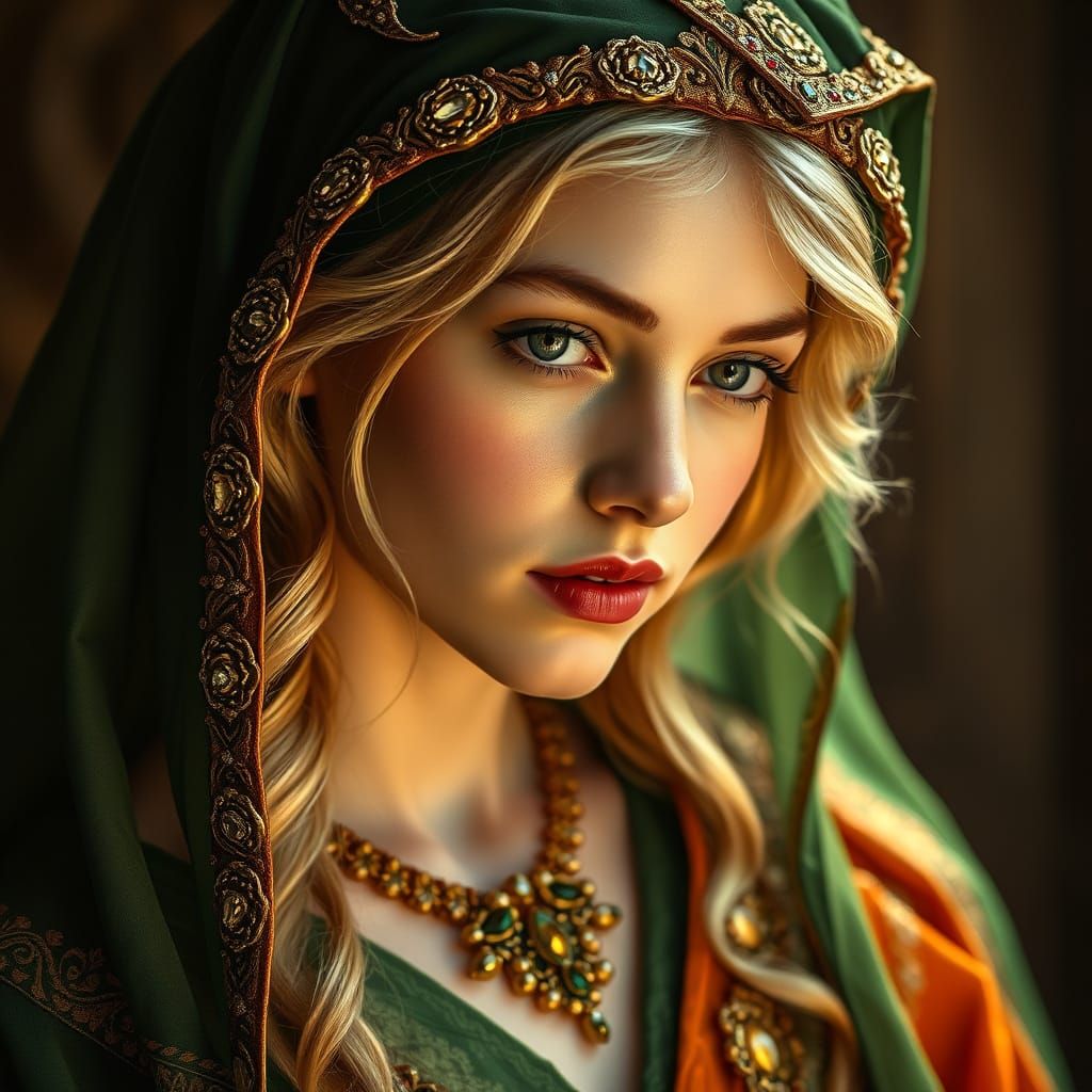 Golden Hour Princess in the Style of Rembrandt