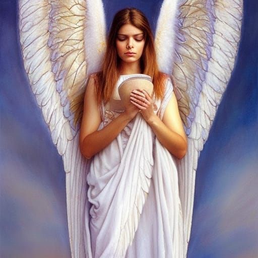 Beautiful Angel with Intricate Wings