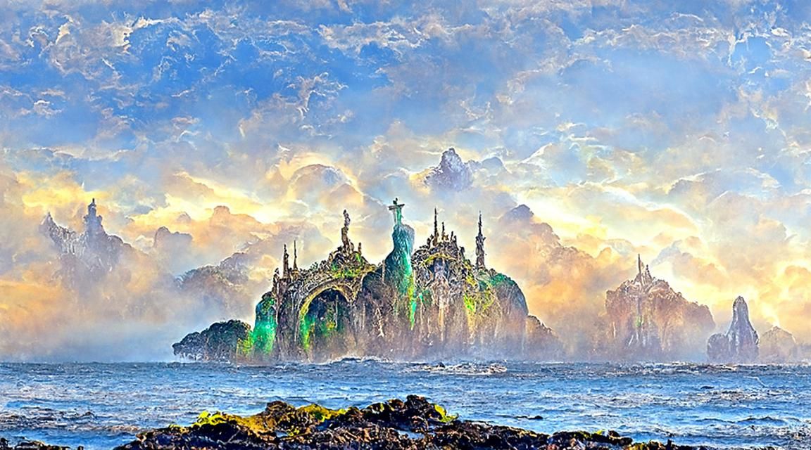 Mythical Isle of Hy-Brasil: Fantasy Landscape