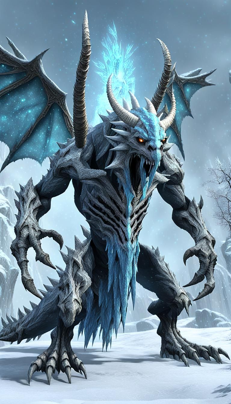 Frost Wyrmbolt: Ice Dragon in WoW Style