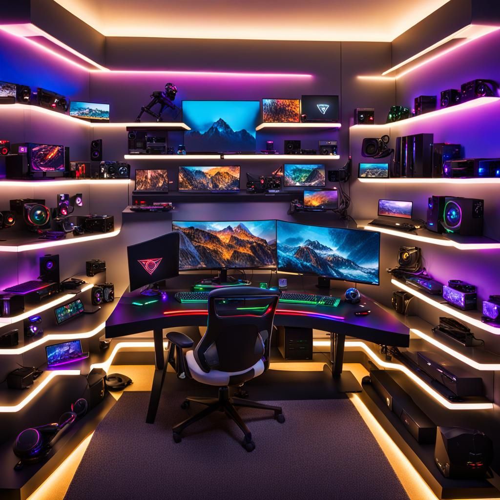 Immersive Gaming Room with RGB and Memorabilia