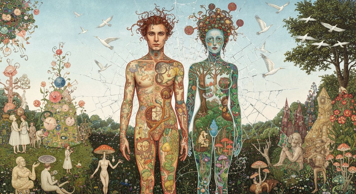 Surreal Garden Party in a Vibrant Fantasy Kingdom