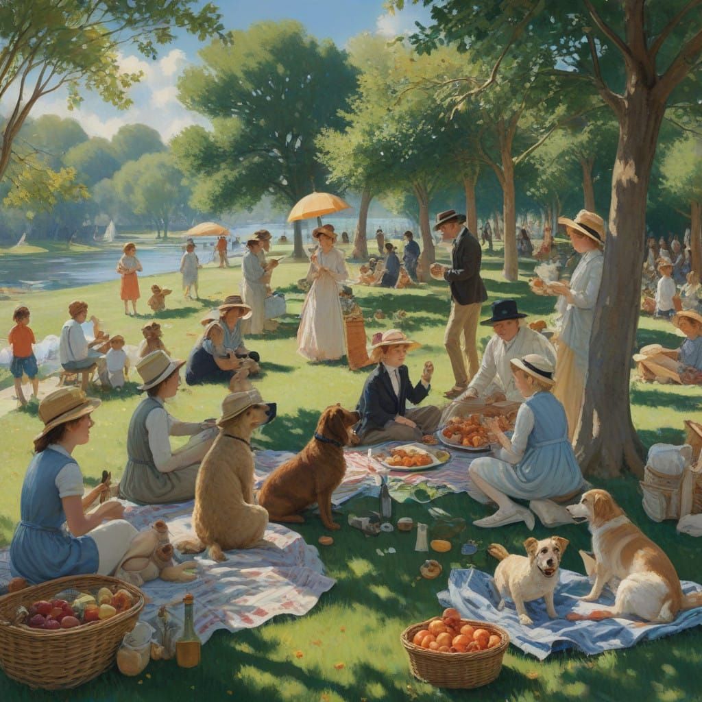 Joyful Gathering in Lush Parkland