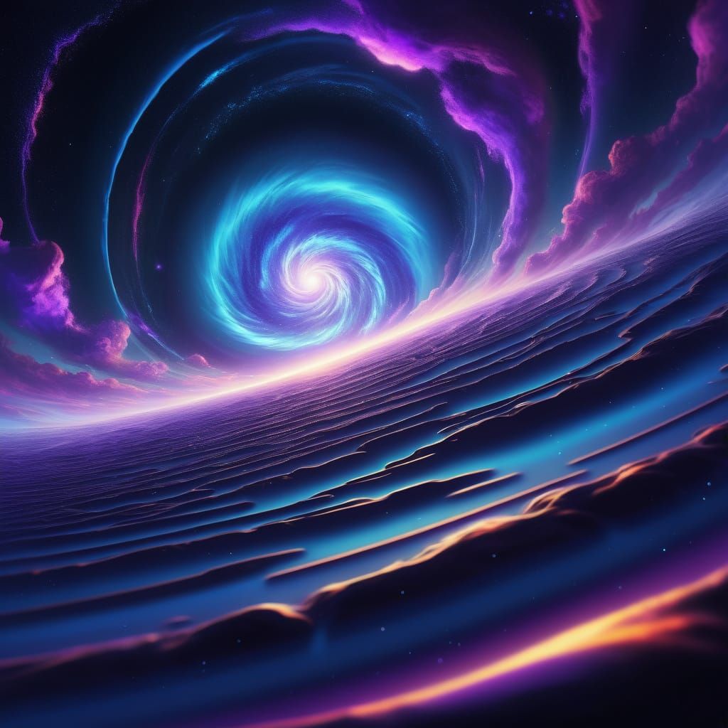 Gravitational Waves Distort Space in Cosmic Art