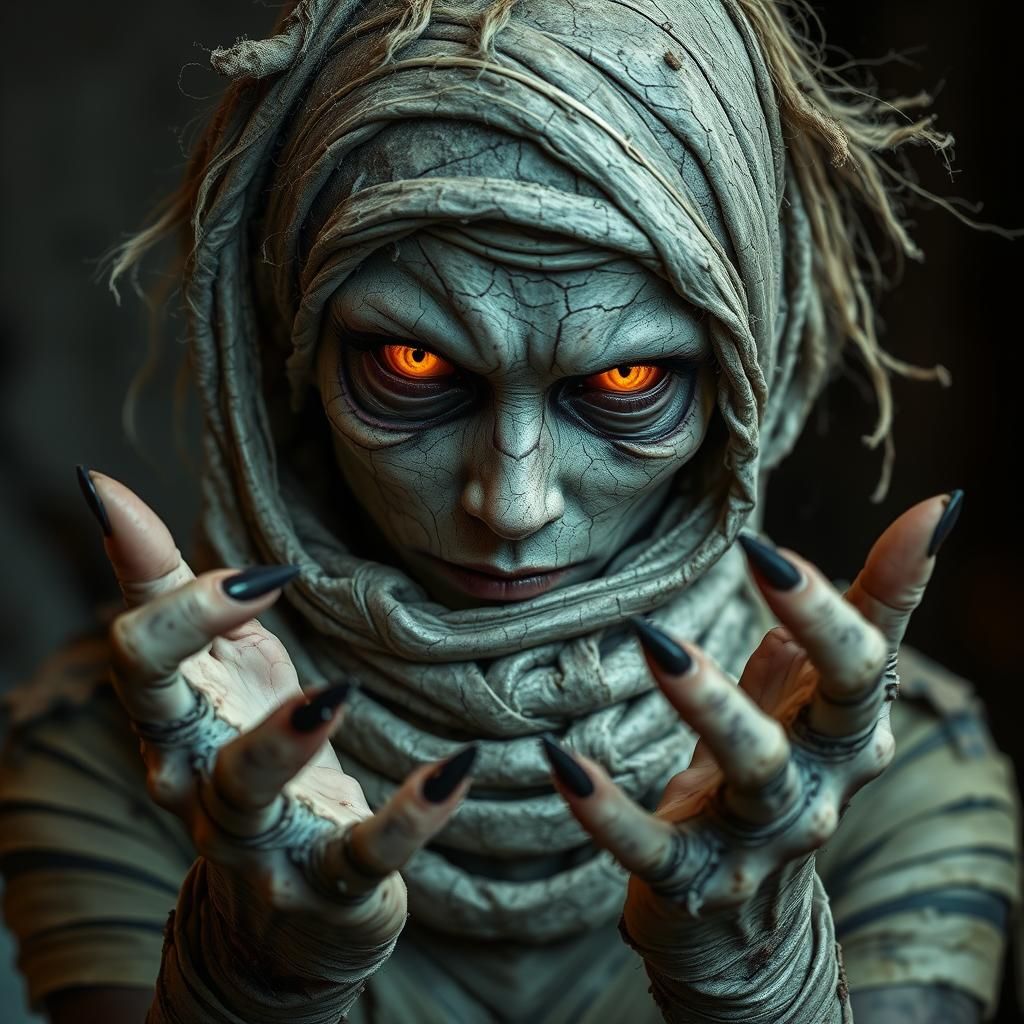 Terrifying Female Mummy Reaches Out