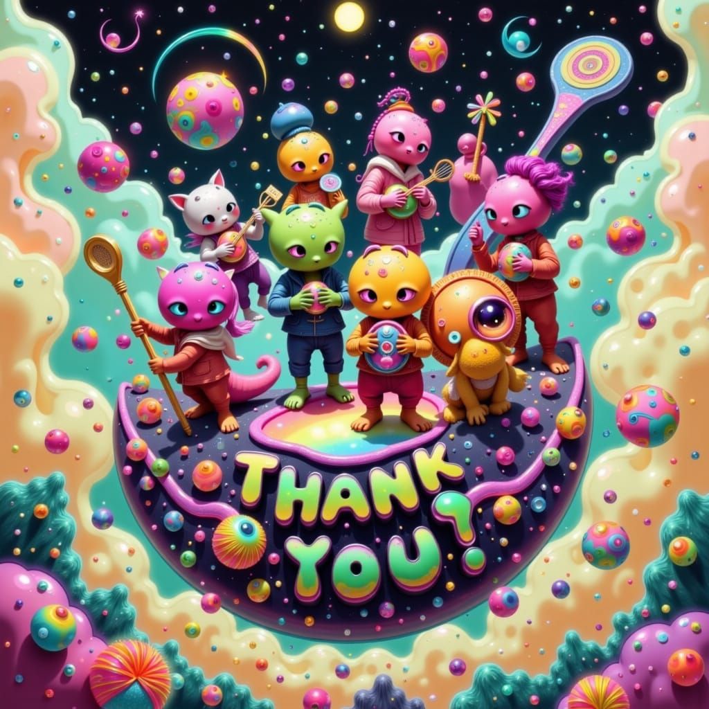 Psychedelic Jellybean People Concert on a Spoon