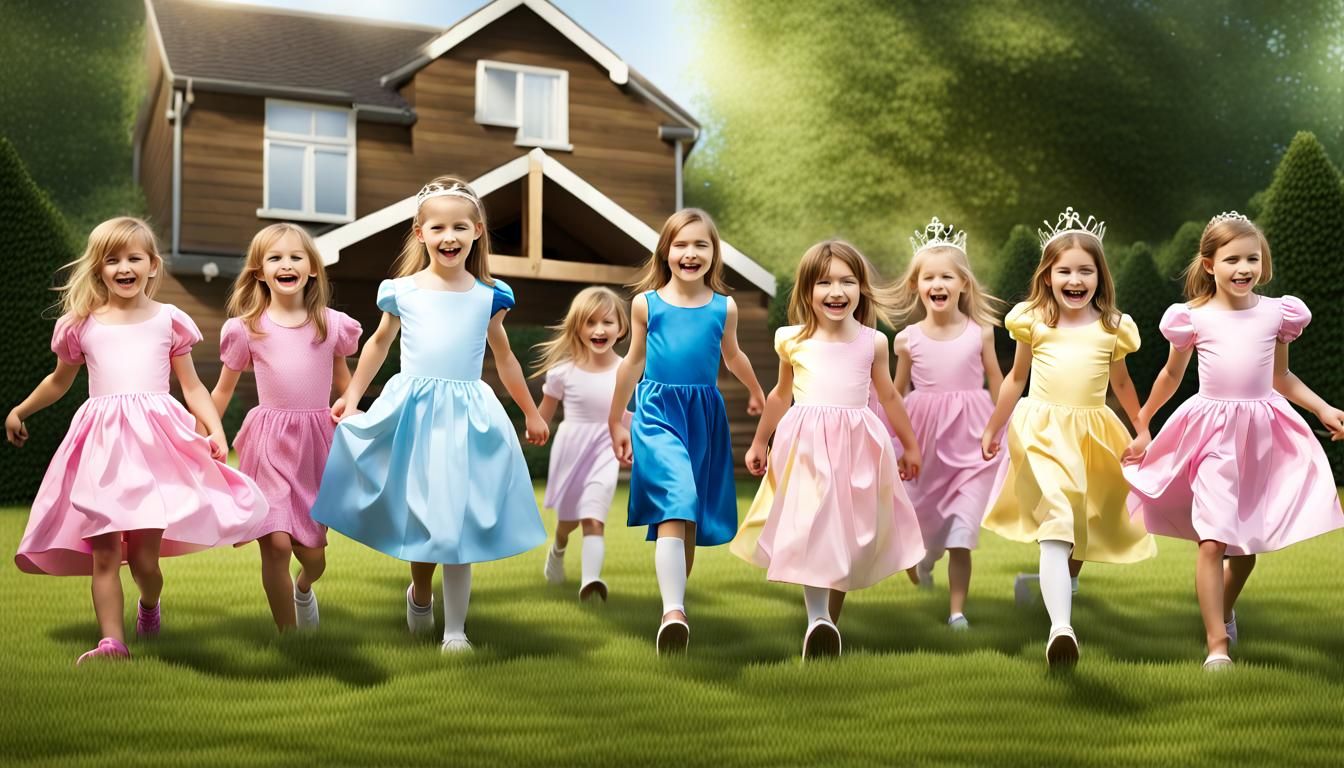 Princess Party: Girls Play Follow the Leader