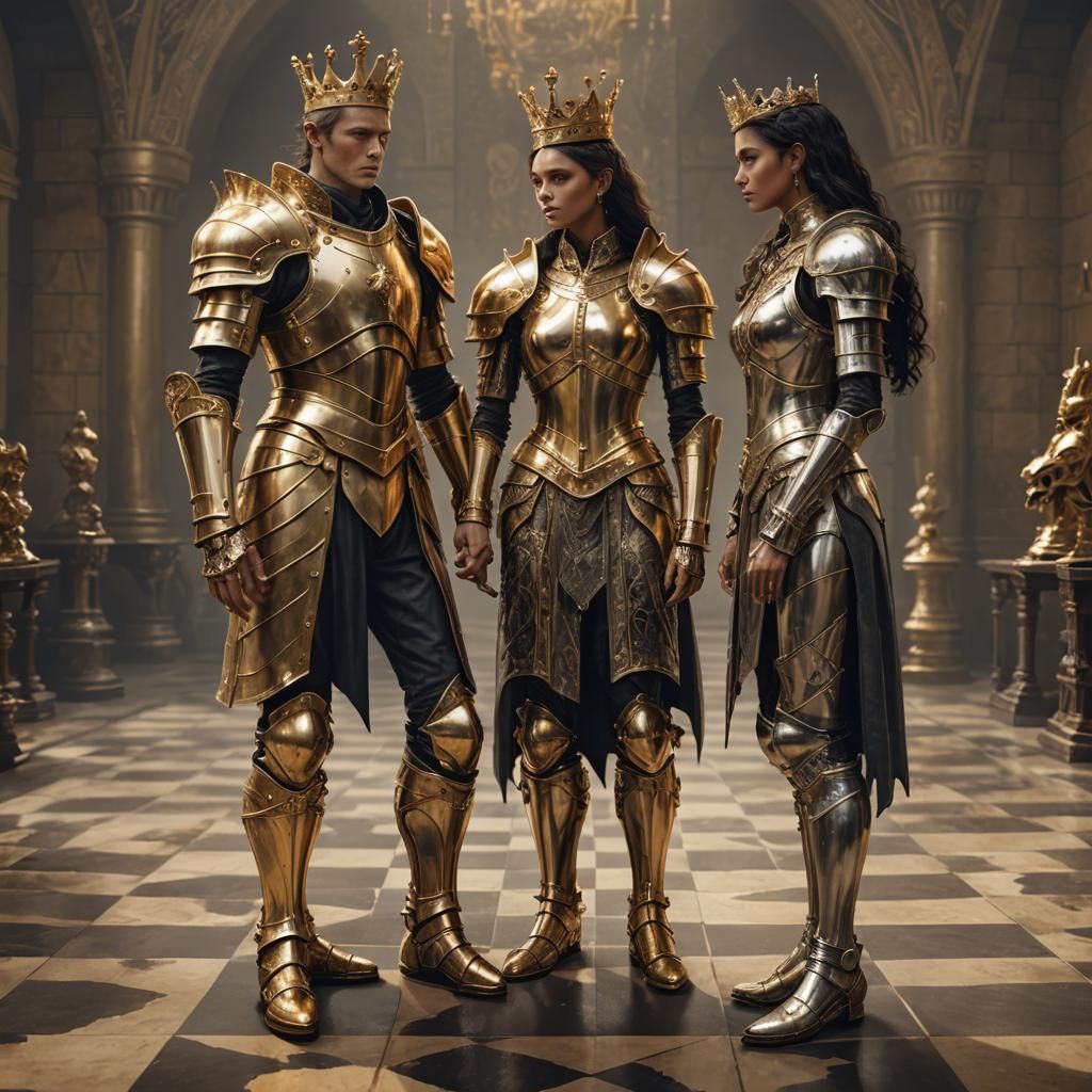 Chessboard Duel: Elegant Cinematic Fantasy Art